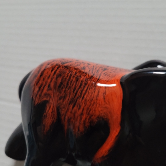 Vintage Canuck Pottery Elephant Drip Glaze Red Black Canada - Picture 7 of 8
